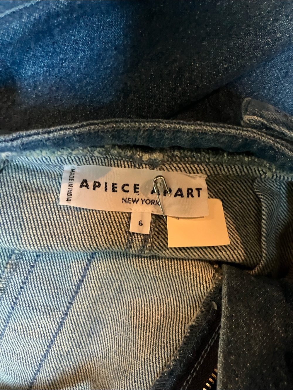 Apiece Apart NYC Carmen Blue Denim Wide-Leg Overalls 6 - Picture 10 of 10